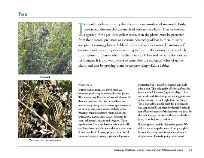 Sample page with images of common pests (chipmunk and thirteen-lined ground squirrel)